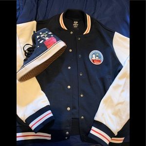 Snoopy varsity jacket & snoopy Vans